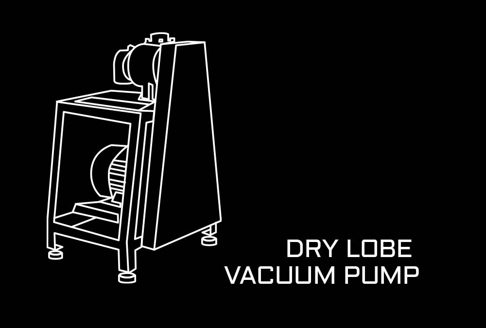 Dry lobe vacuum pump